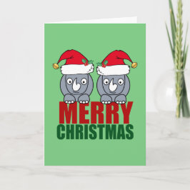 God jul Rhino Cute Helgkort