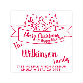 God jul Ribbon Handskrift Självfärgande Stämpel