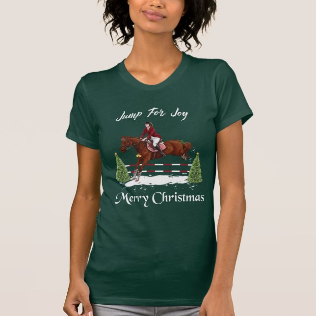 God jul rid- engelsk banhoppninghäst t shirt (Framsida)