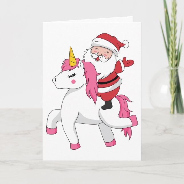 god jul ridande enhörning kort (Framsida)