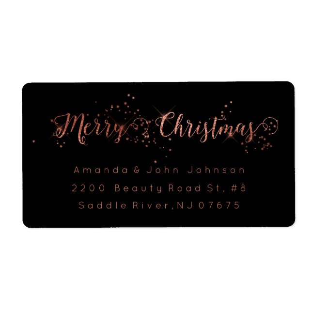 God jul Ro Guld Rosa Returadress Labe i  i Fraktsedel (Framsidan)