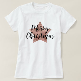 God jul Ro Guld Rosa Star  T Shirt