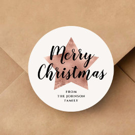 God jul Ro Guld stjärna Runt Klistermärke