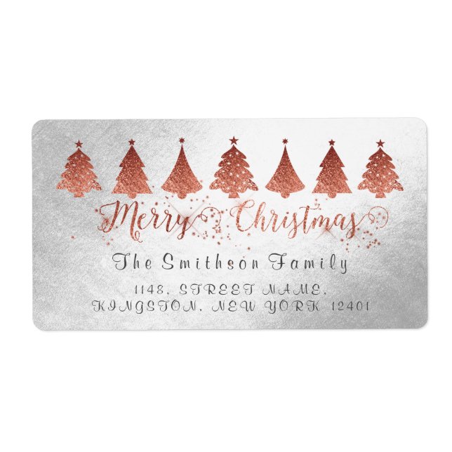 God jul Ro Rosa Guld Silver Adress Fraktsedel (Framsidan)