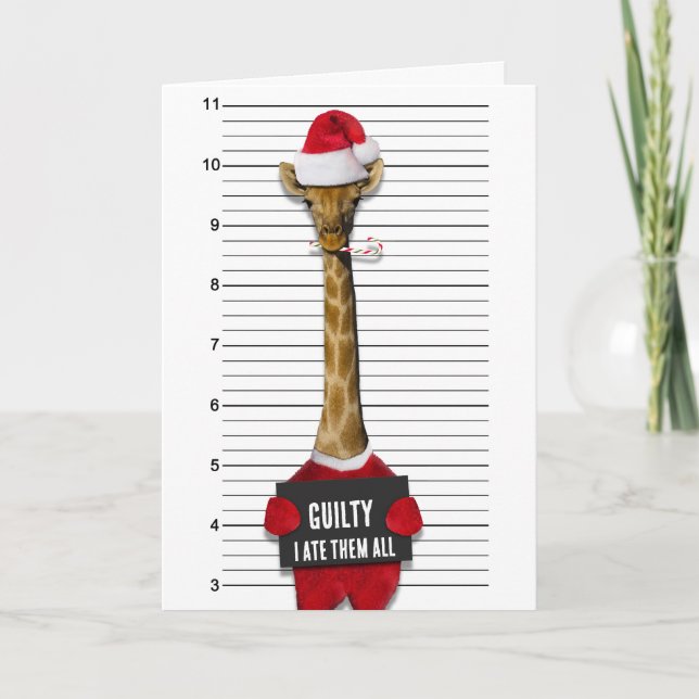 God jul, Robert Mugshot Guilty Giraffe Kort (Framsida)