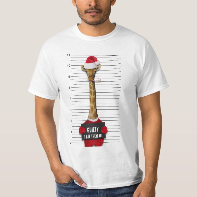 God jul, Robert Mugshot Guilty Giraffe T Shirt (Framsida)