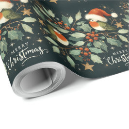 God jul Robin Mistletoe Wandan Presentpapper