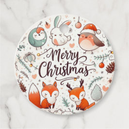 God jul Robins och Foxes Gåvor Etiketter