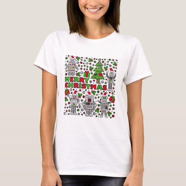 God jul Robot Tee Shirt (Framsida)