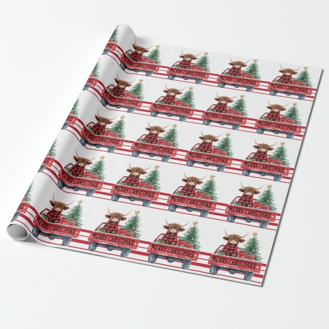 God jul röd bil med Julgran Presentpapper (Utrullad)