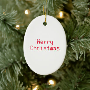 "God jul" röd brev vit bakgrund Julgransprydnad Keramik