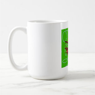 God Jul Röd dubbeldäckare på gröna cirklar Kaffemugg
