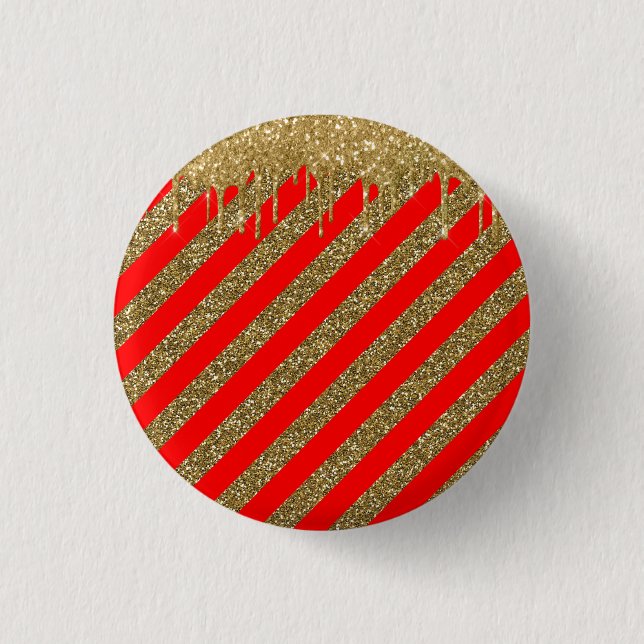 God jul - röd glitter knapp (Framsida)