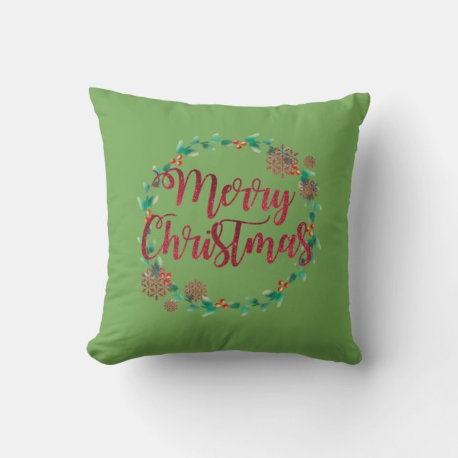 God Jul, Röd, Grön Kudde (Framsida)
