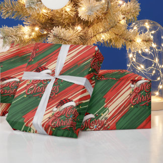God Jul Röd Grön Mönster Inpackningspapper Presentpapper