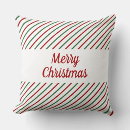 God Jul Röd Grön Vit Randig Kudde