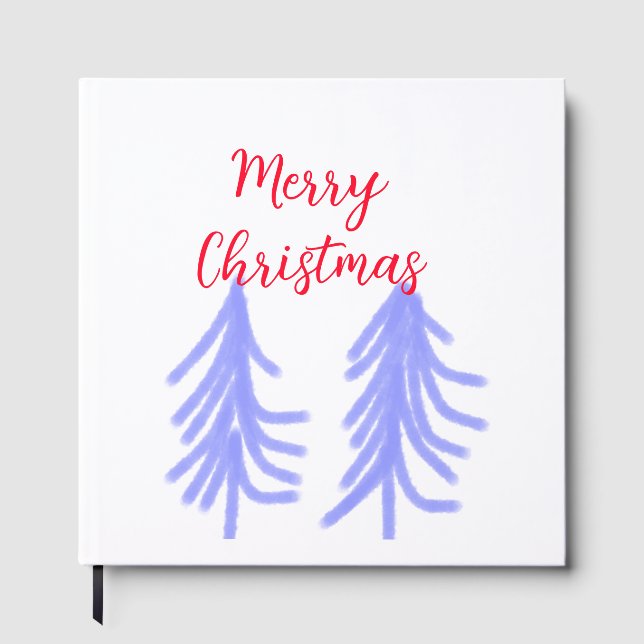 God jul röd lila pastel gräs träd gästböcker (Framsida)