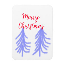 God jul röd lila pastel gräs träd magnet