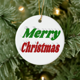 God jul röd och grönt typografi julgransprydnad keramik