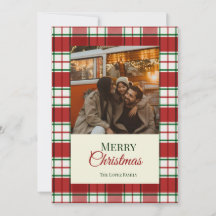 God jul röd och vit tartanrutig semester