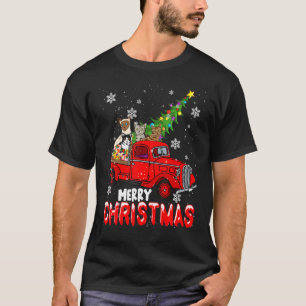 God jul Röd Pickupa Lastbil Julafton Träd Katt Fa T Shirt