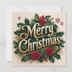 God jul Röd ros och Berries Julkort