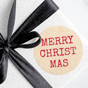 God jul röd skrivmaskin stil Kraft Runt Klistermärke