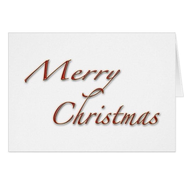 God jul Röd text på vitt hälsningskort (Framsidan Horizontal)