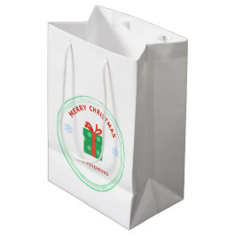 God Jul röd text presentbox på vit bakgrund