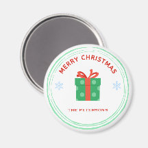 God Jul röd text presentbox på vit bakgrund