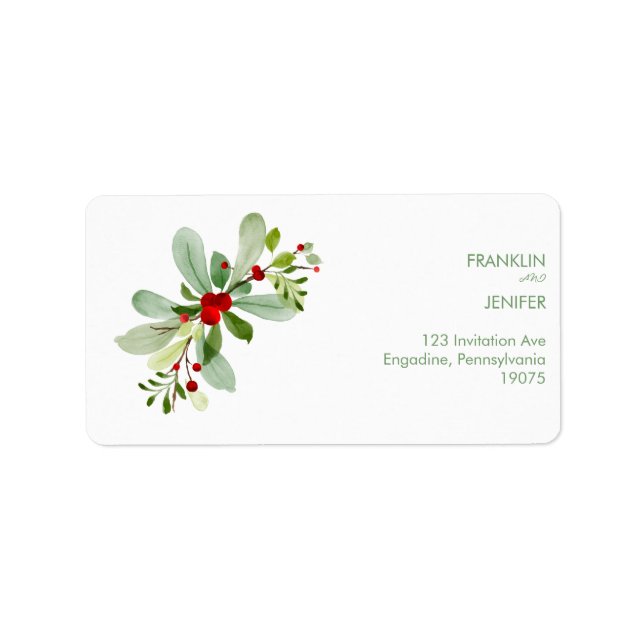 God Jul | Röd typografi Adressetikett (Framsidan)