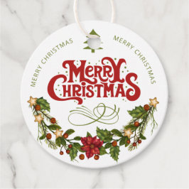 God Jul | Röd typografi Gåvor Etiketter