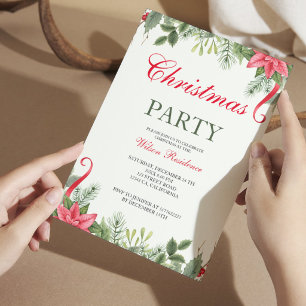 God Jul Röd typografi Inbjudningar