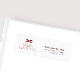 God Jul röd typografi modern semester Returadress Etikett