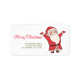 God Jul | Röd typografi retur  Adressetikett