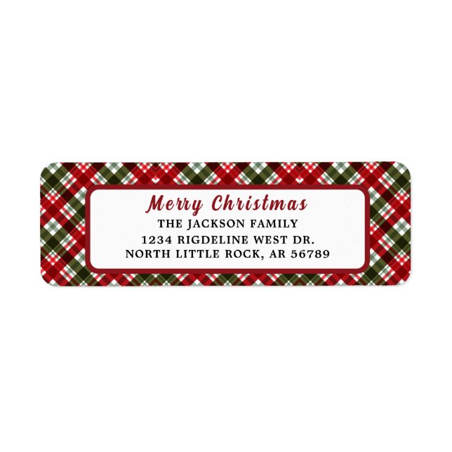 God Jul | Röd typografi, Returadress Returadress Etikett (Framsidan)