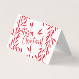 God jul röd, vit fototext inuti kort