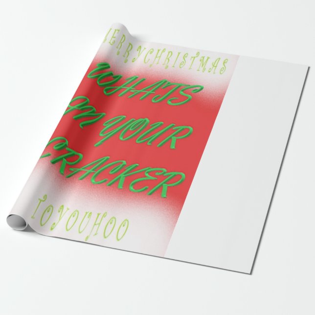 God jul röd vit grönt med text presentpapper (Utrullad)