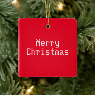 "God jul" röd vit Julgransprydnad Keramik