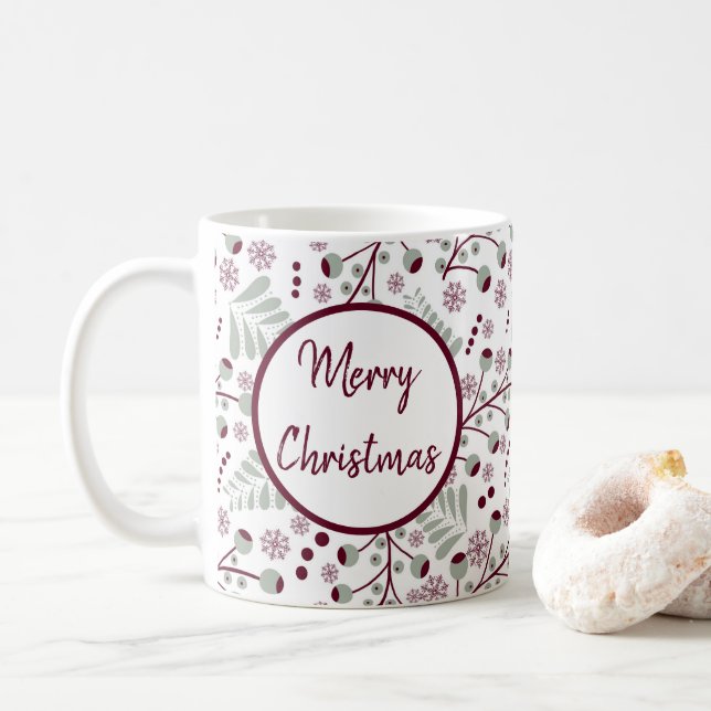 God Jul Röda Bär  Kaffemugg (Med munk)