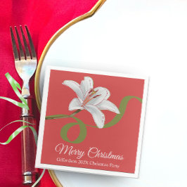 God Jul Röda Blommiga Namn Cocktail Servett