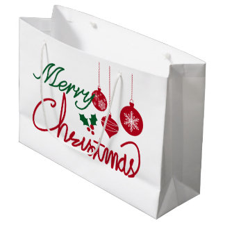 God Jul Röda & Gröna Skrift Med Prydnader