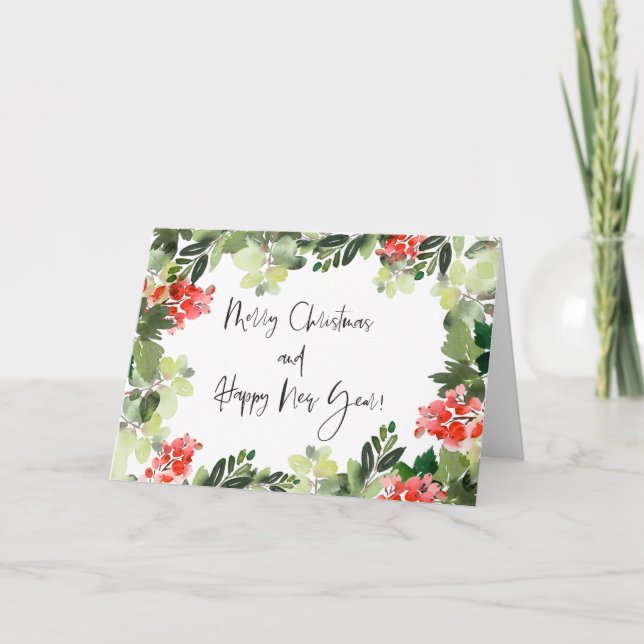 God Jul Röda Julbär Modern Script Julfirande Kort (Framsida)