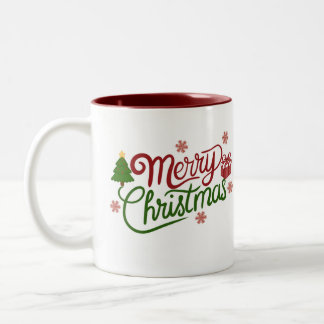 God Jul Röda och Gröna Festliga Högtidliga Kaffe Två-Tonad Mugg