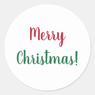 God Jul Röda och Gröna Skrift Typografi Runt Klistermärke