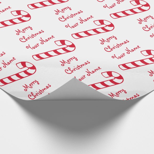 God jul Röda och vita Polkagrisarna och Namn Presentpapper (Hörn)