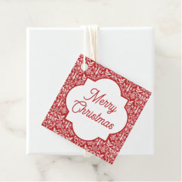 God Jul Röda & Vita Art Nouveau Klassiker Gåvor Etiketter