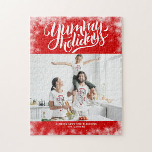 God jul röda vita bokstäver anpassad foto Ho Pussel