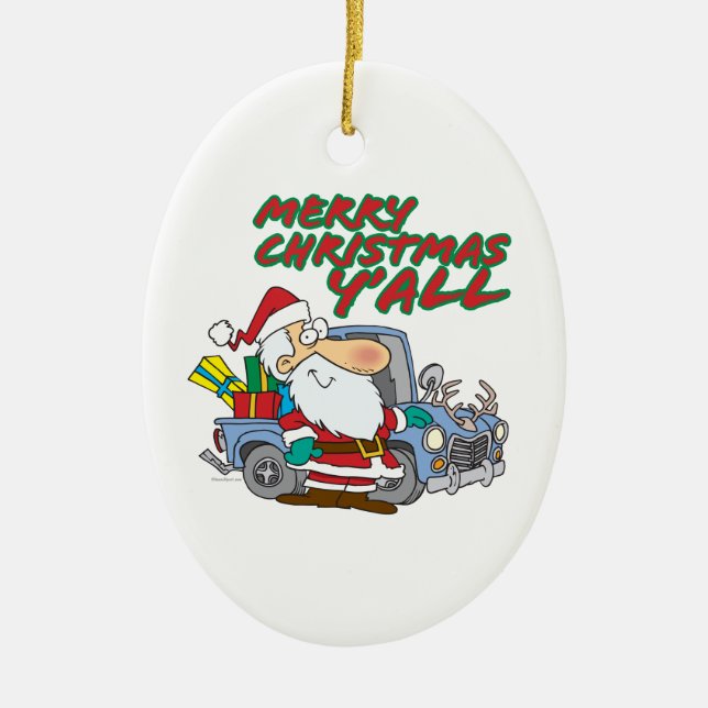 god jul, rödhalsen, Santa Julgransprydnad Keramik (Framsidan)