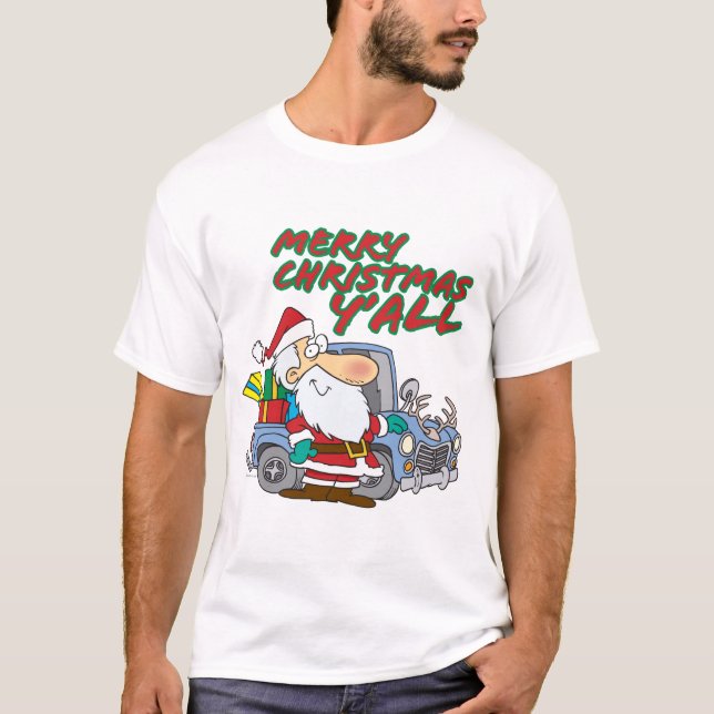 god jul, rödhalsen, Santa Tee Shirt (Framsida)